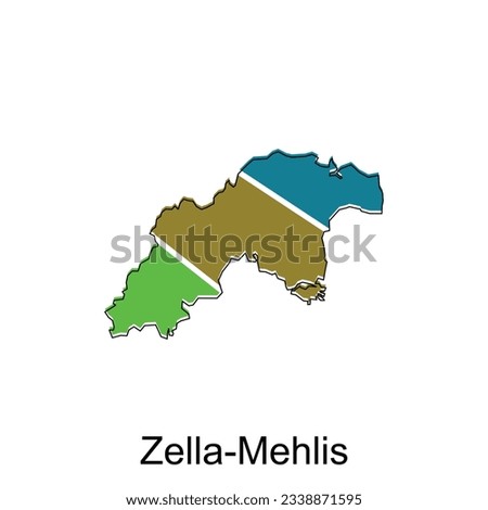 Map of Zella Mehlis colorful design, World Map International vector template with outline graphic sketch style on white background