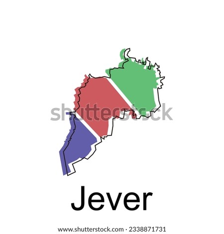 Jever map, detailed outline colorful regions of the German country. Vector illustration template design