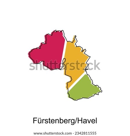 vector map of Furstenberg Havel modern outline, High detailed vector illustration Design Template
