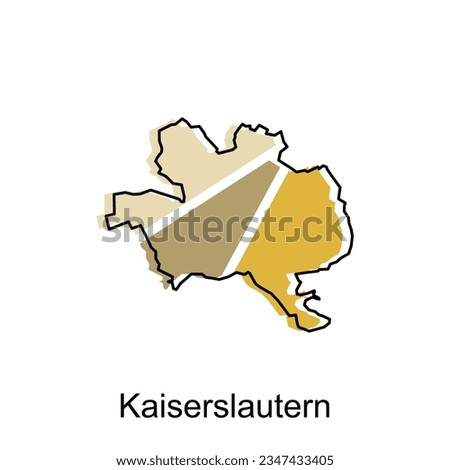 Kaiserslautern City Map Illustration Design, World Map International vector template colorful with outline graphic