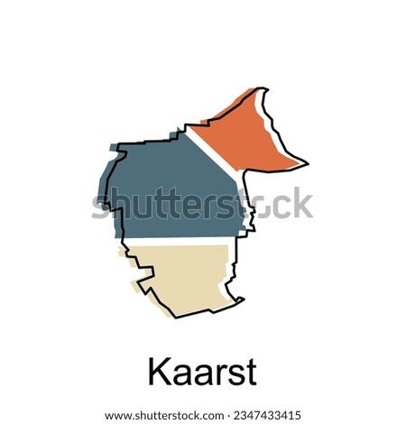 Kaarst City Map Illustration Design, World Map International vector template colorful with outline graphic