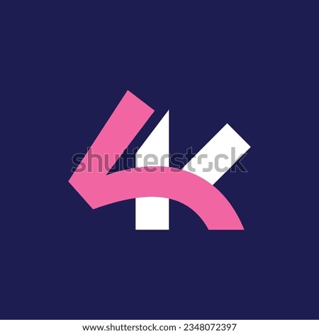 4k monogram icon Initial logo, illustration design template