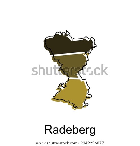 Map of Radeberg modern with outline style vector design, World Map International vector template