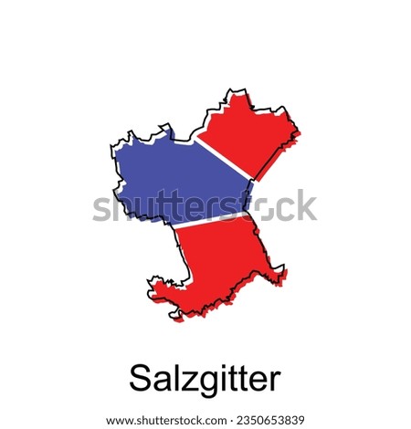 Salzgitter City Map illustration. Simplified map of Germany Country vector design template
