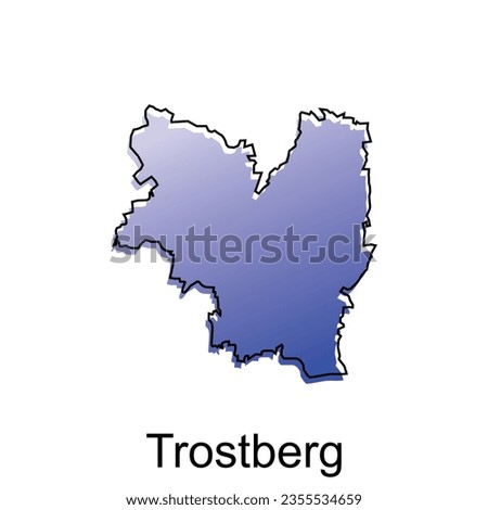 Map City of Trostberg, World Map International vector template with outline illustration design, suitable for your company