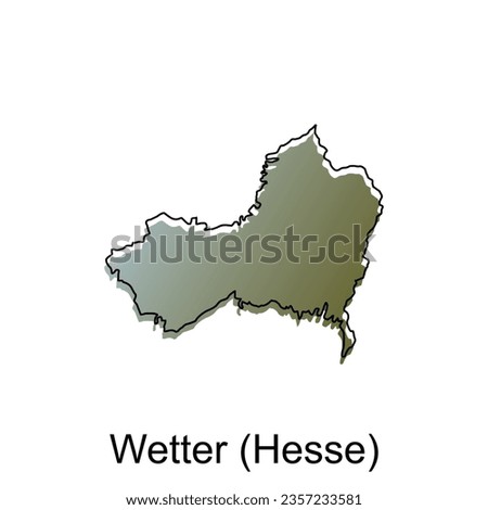 High detailed vector map of Wetter, Hesse modern outline, Logo Vector Design. Abstract, designs concept, logo, logotype element for template.