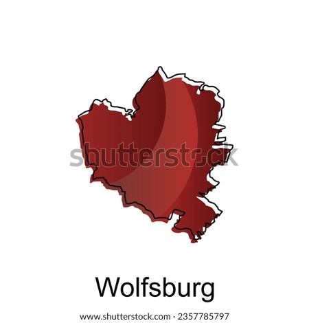 Map of Wolfsburg design template, vector illustration of Map Germany on white background