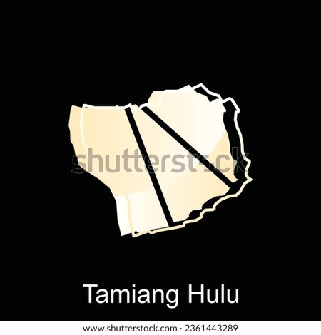 Map of Tamiang Hulu City modern outline, High detailed vector illustration Design Template, suitable for your company