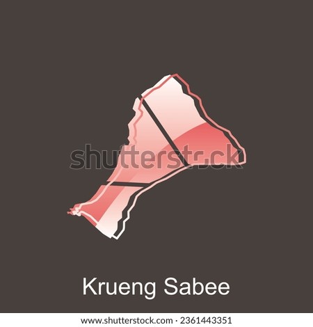 Map City of Krueng Sabee, World Map International vector template with outline graphic sketch style on white background