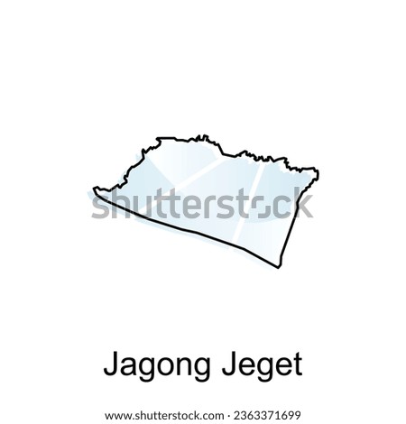 vector map of Jagong Joget City modern outline, Logo Vector Design. Abstract, designs concept, logo, logotype element for template.