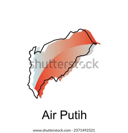 High detailed vector map of Air Putih City modern outline, Logo Vector Design. Abstract, designs concept, logo, logotype element for template.