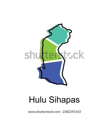Map City of Hulu Sihapas High detailed illustration design, World map country vector illustration template