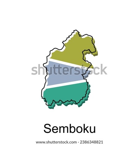 Map City of Semboku design, High detailed vector map - Japan Vector Design Template