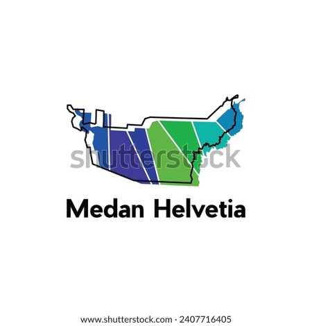 Map of Medan Helvetia City modern outline, High detailed vector illustration Design Template, suitable for your company
