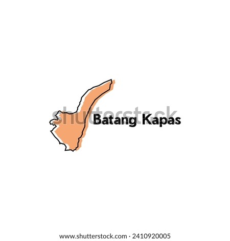 vector Map City of Batang Kapas modern outline, High detailed vector illustration vector Design Template, suitable for your company