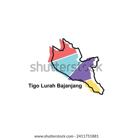 High detailed vector map of Tigo Lurah Bajanjang modern outline, Logo Vector Design. Abstract, designs concept, logo, logotype element for template.