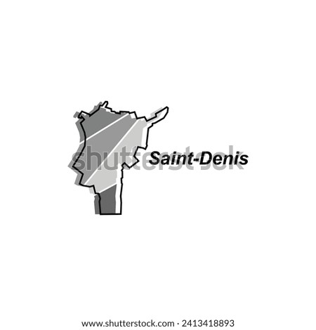 Map of Saint Denis colorful geometric modern outline, High detailed vector illustration vector Design Template, suitable for your company
