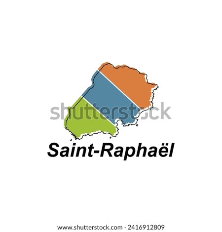 Saint Raphael City of France map vector illustration, vector template with outline graphic sketch style isolated on white background