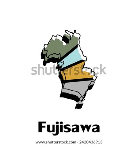 Fujisawa map. Blank vector map of the Country. Borders of Japan for your infographic. Vector illustration. design template