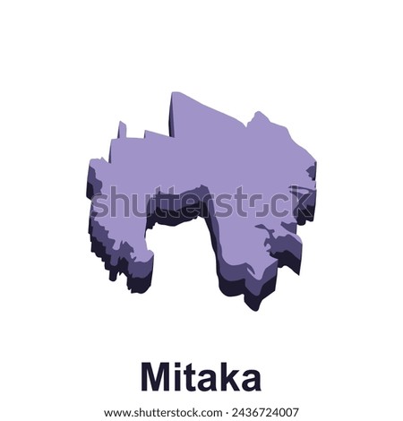 Mitaka City of Japanese prefecture illustration design, logotype element for template