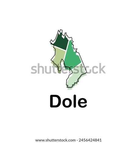 Map France Country With City of Dole, geometric and colorful logo design template element