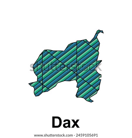 Dax City Map of France Country, abstract geometric map with color creative design template