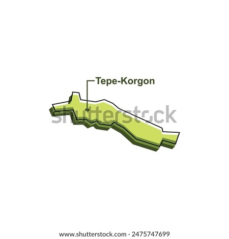 Kyrgyzstan political map with capital Tepe Korgon, national borders, important cities design template