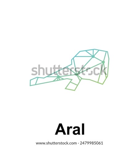 Map of Aral illustration design template, Map have all province and mark the capital city of Kyrgyzstan, suitable for your company