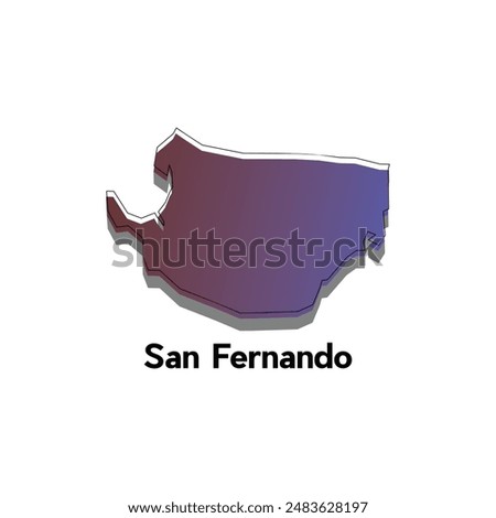 San Fernando map City, administrative division of Philippines Country gradient color style. Vector illustration design template