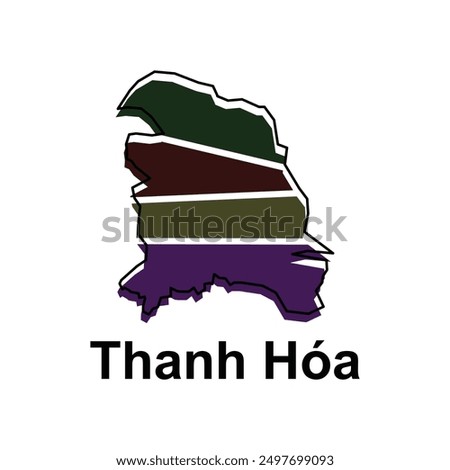 Map City of Thanh Hoa vector design template, World Map International vector template with outline graphic sketch style isolated on white background