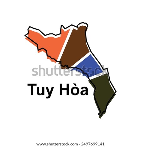 Map City of Tuy Hoa vector design template, World Map International vector template with outline graphic sketch style isolated on white background