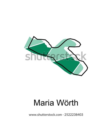 Map City of Maria Worth Illustration Design, World Map International modern and simple vector, logotype element for template