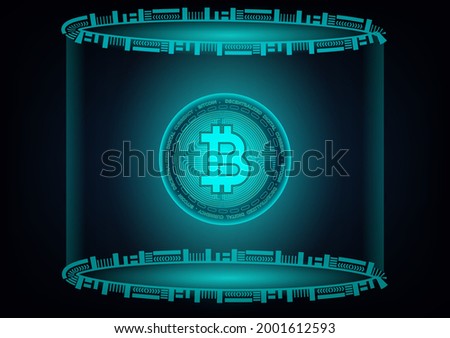 Twisted coin, technology concept, used to make advertisements, flyers, magazines