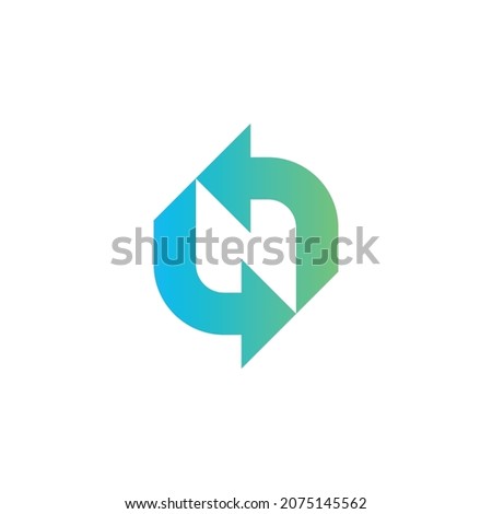 N Letter Alphabet Arrow Rotate Sync Recycle Vector Abstract Illustration Logo Icon Design Template Element Stock fotó © 