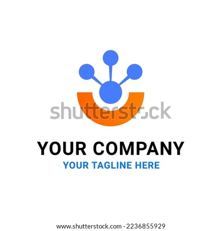 Happy Human Social Connect Hub Spot Vector Abstract Illustration Logo Icon Design Template Element
