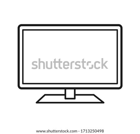 ILLUSTRATION OF BLACK LINEAR TELEVISION ICON