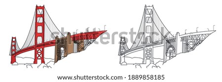 ILLUSTRATION OF THE GOLDEN GATE BRIDGE IN SAN FRANCISCO