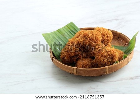 Grubi or Kremes Ubi, Traditional Snack Made from Shredded Sweet Potato and Palm Sugar, Traditional Indonesian Food Zdjęcia stock © 