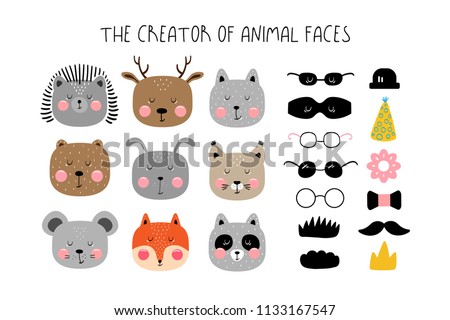 Creator of animals in the Scandinavian style for children's posters Stockfoto © 