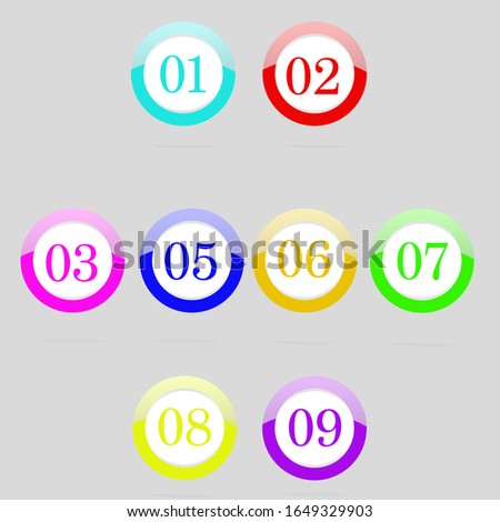 numbers web buttons ,vector format