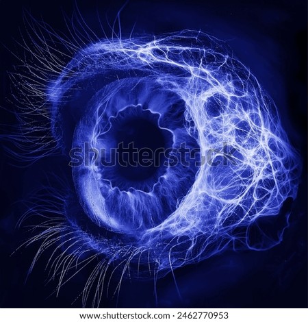 Humen eye  x-ray film on a dark blue background