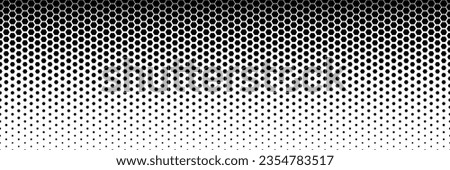 Black polygon halftone dots have a black and white effect. Vertical halftone effect.