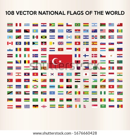 The flags of all countries of the world, all sovereign states recognized vector