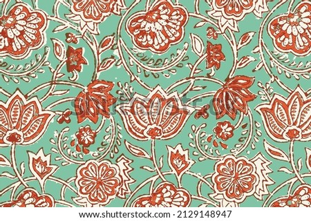Ajrakh Pattern and block print Pattern and batik print Background digital printing textile pattern Foto d'archivio © 