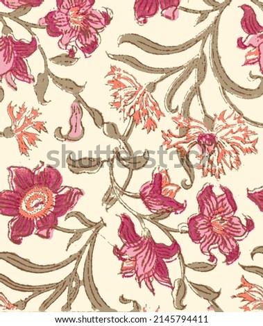 Ajrakh Pattern and block print and batik print Background digital printing textile pattern Foto d'archivio © 