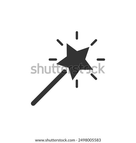 Magic wand with stars flat sign design. Magic wand vector icon. Wand Magic stick icon vector template.