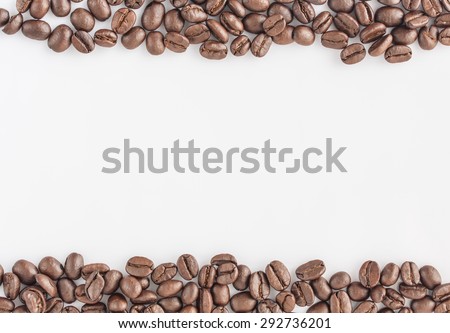 raw coffee on white background,
