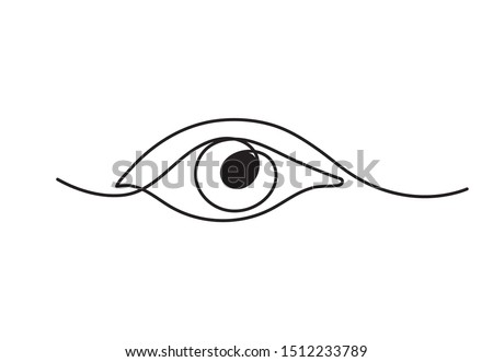 Single continuous one line art female watch eye. 