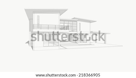 House Design, Architecture Drawing
