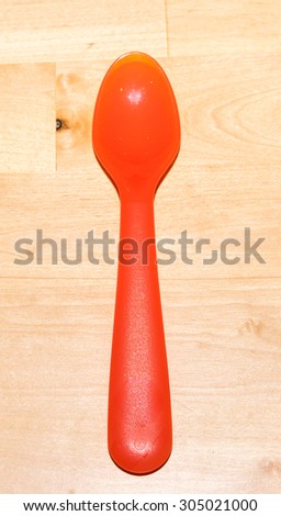 red plastic tableware